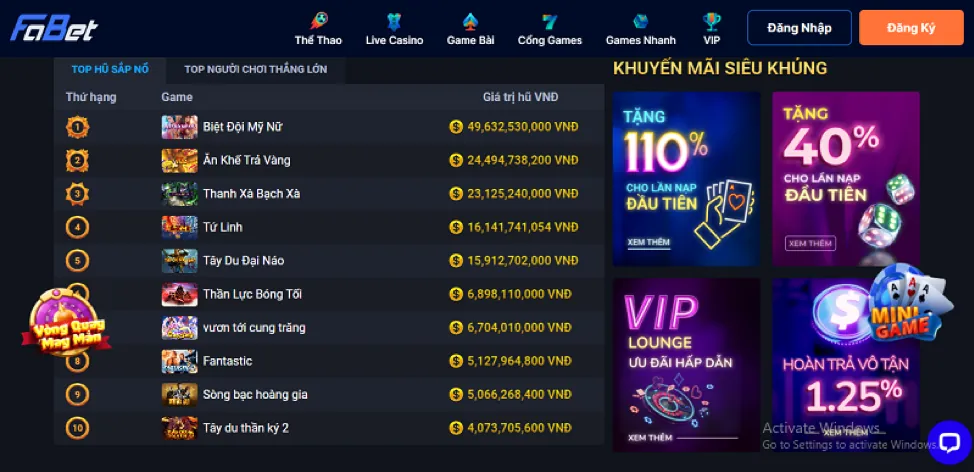 Chương trình VIP độc quyền GA88